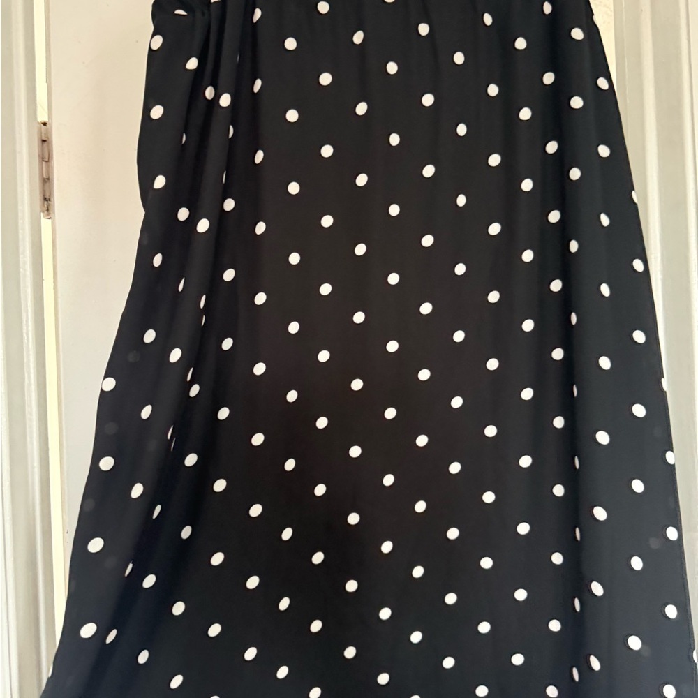 Anne Klein Black and White Polka Dot Midi Skirt - Picture 3 of 5